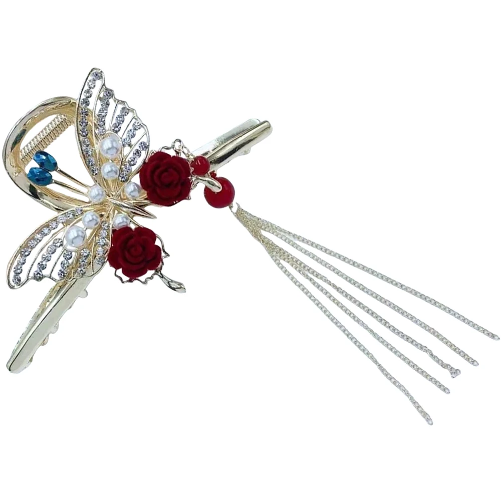 

Pearl Clip Large Hairpin Bridal Accessories Tassel Barrette Clasp Metal Claw Clip Half Bun Hairpin Butterfly Hair Claw Styling