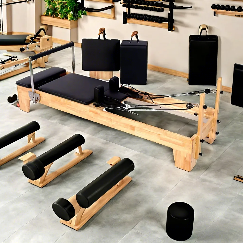 

High Quality Durable & Portable Oak Pilates Reformer for Body Exercise in Studio or Gym with Adjustable Features Low Price
