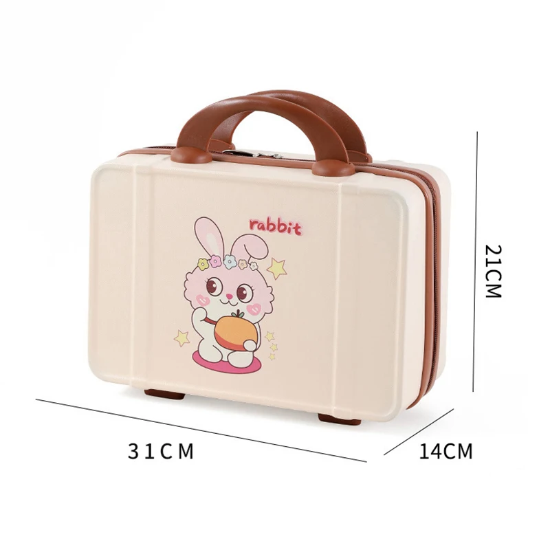 14 inch Animal Picture Suitcase Box With Handle Mini Small Storage Travel Luggage For Travel Shoes Business Portable Laptops Bag