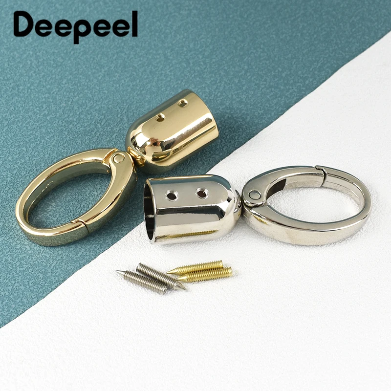 2/4/10Pcs Deepeel 15mm Metal Buckles Tassel Cap Clip Clasp for Bag Strap Connector Hanger Stopper Cord Hook Hardware Accessories