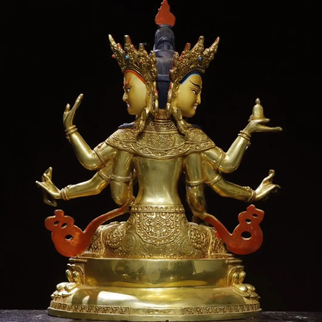 Copper gilt painting [Zunsheng Buddha Mother] Height 30 cm Width 21 cm Thickness 15 cm Weight 3 kg