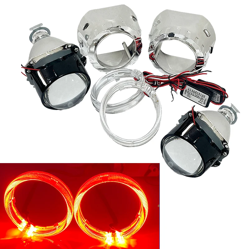 

2.5 Inch Bi-Xenon Projector Lens With LED Angel Eyes For DRL Headlights H4 H7 9005 9006 H1 HID/LED Car Retrofit Headlamp Lens