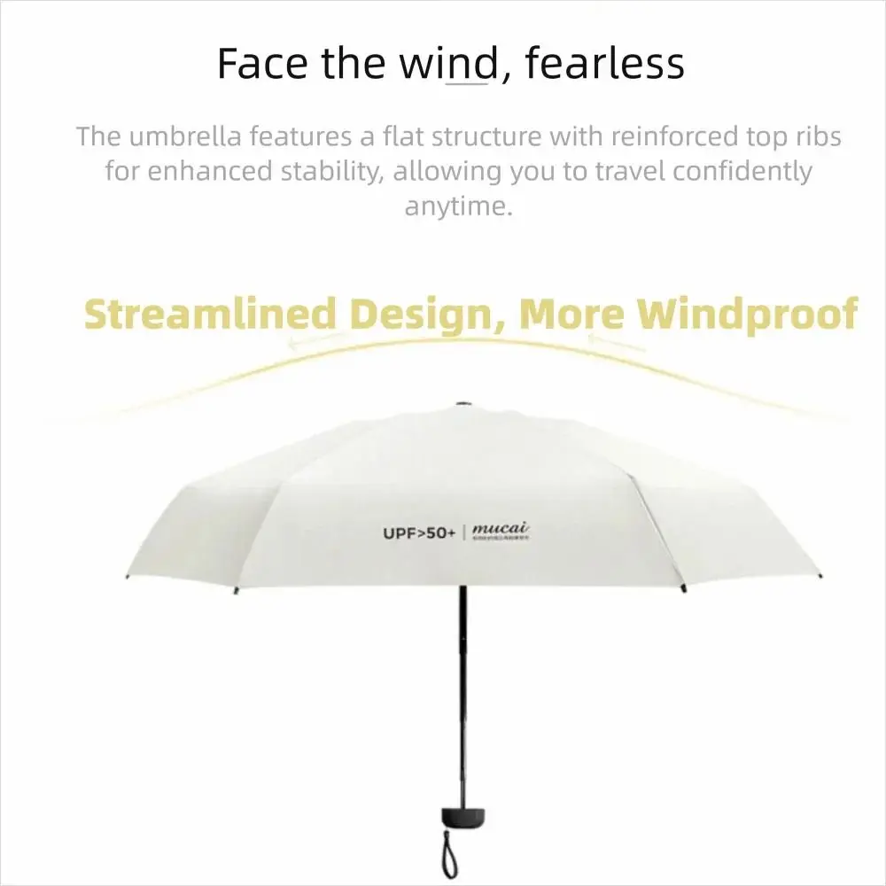 

Portable Anti UV Small Umbrella Sun Rain Folding Mini Umbrella Windproof Flat Handle Pocket Umbrella Rain Gear