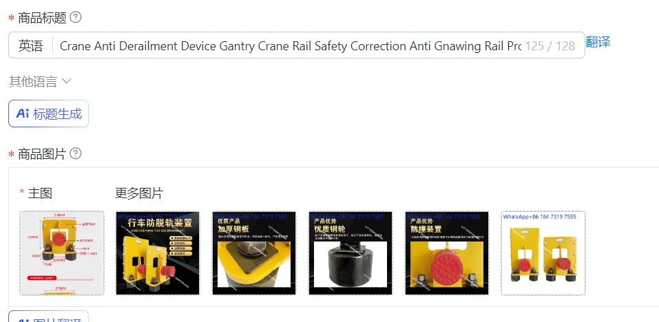 Crane Anti Derailment Device Gantry Crane Rail Safety Correction Anti Gnawing Rail Protector for Overhead Crane Safety System