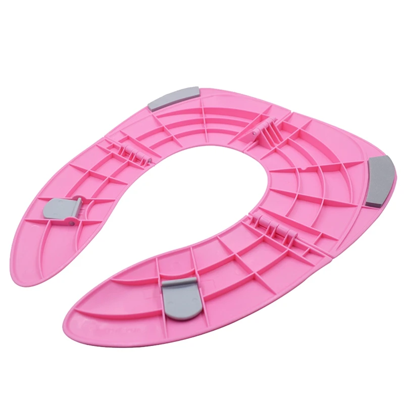 Folding Travel Toilet Seat For Toddlers - Portable & Secure Potty Training Seat, Non-Slip Suction Cups Pink Durable 35 X 29Cm