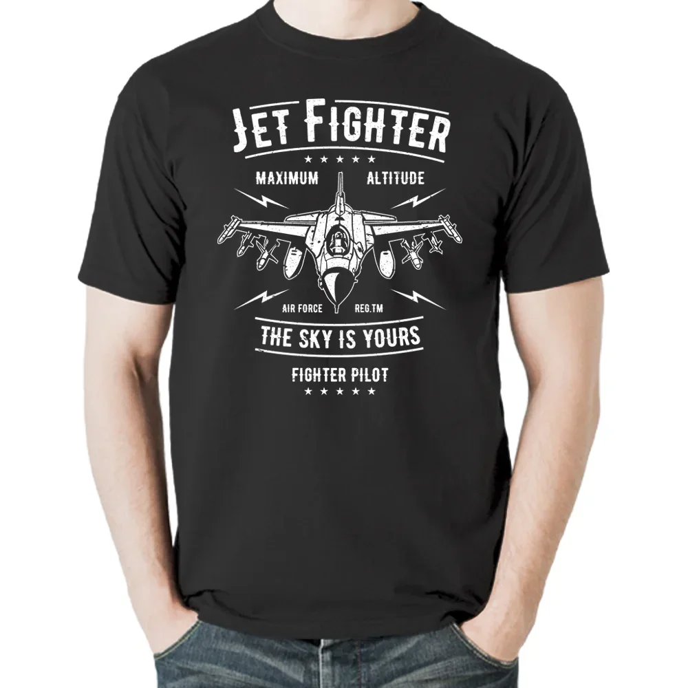 Jet Fighter F-16 Pilot Plane US Royal Air Force Men T-Shirt Short Sleeve Casual Cotton O-Neck Summer Shirt