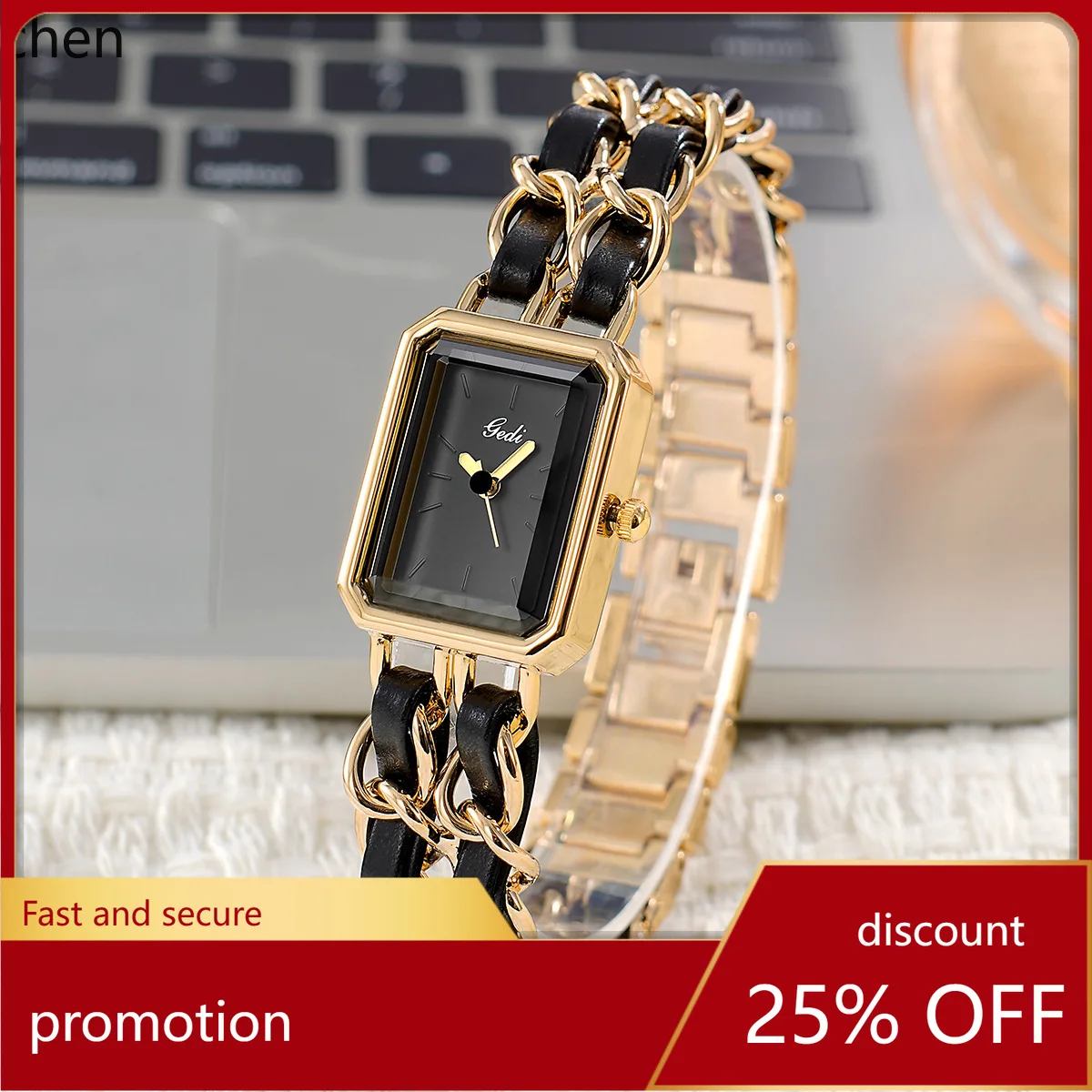 ZML small square dial women's watch, niche creative ladies' bracelet quartz watch