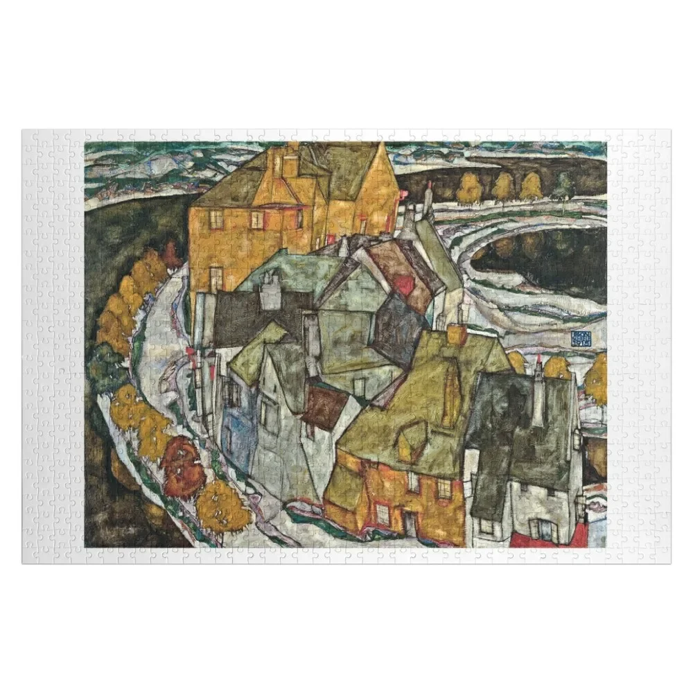 Egon Schiele - Crescent Of Houses II 1915 Jigsaw Puzzle Wood Adults With Photo Personalised Toys Puzzle