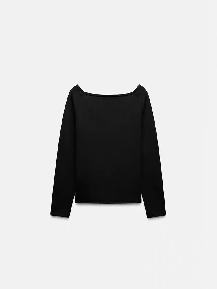 

Весенний новый женский облегающий вязаный длинный топ све V-Ne с полосками Street Sle Faion ZA2025 3920478