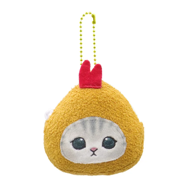 Llavero de peluche estilo japonés Mofusand Gato Tiburón, monedero mini portátil de dibujos animados, bolsa de almacenamiento para auriculares, regalo para estudiantes y festivales