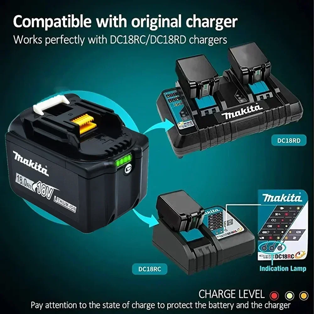 Makita 18V batteria 6AH li-ion sostituzione LXT BL1860B BL1860 BL1850 BL1830 muslimah BL1815 LXT400 per trapani a batteria