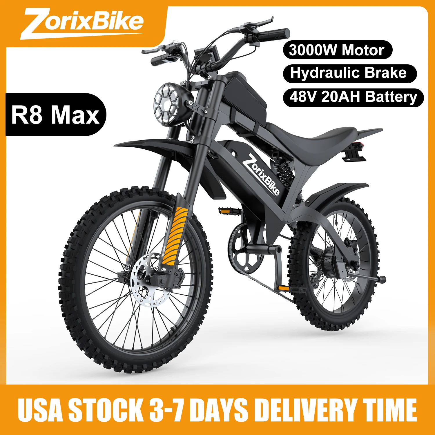 

Электрический горный велосипед ZorixBike R8 Max 48V 20AH для взрослых, с гидравлическими тормозами, мужской дорожный электровелосипед 20 дюймов, мопед-электровелосипед
