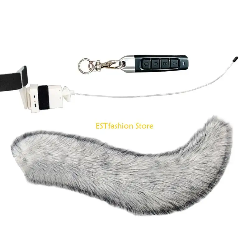 Y5GC Electric Movable Cats Foxes Tail Halloween Cosplay Costume Faux Furs Animal Tail
