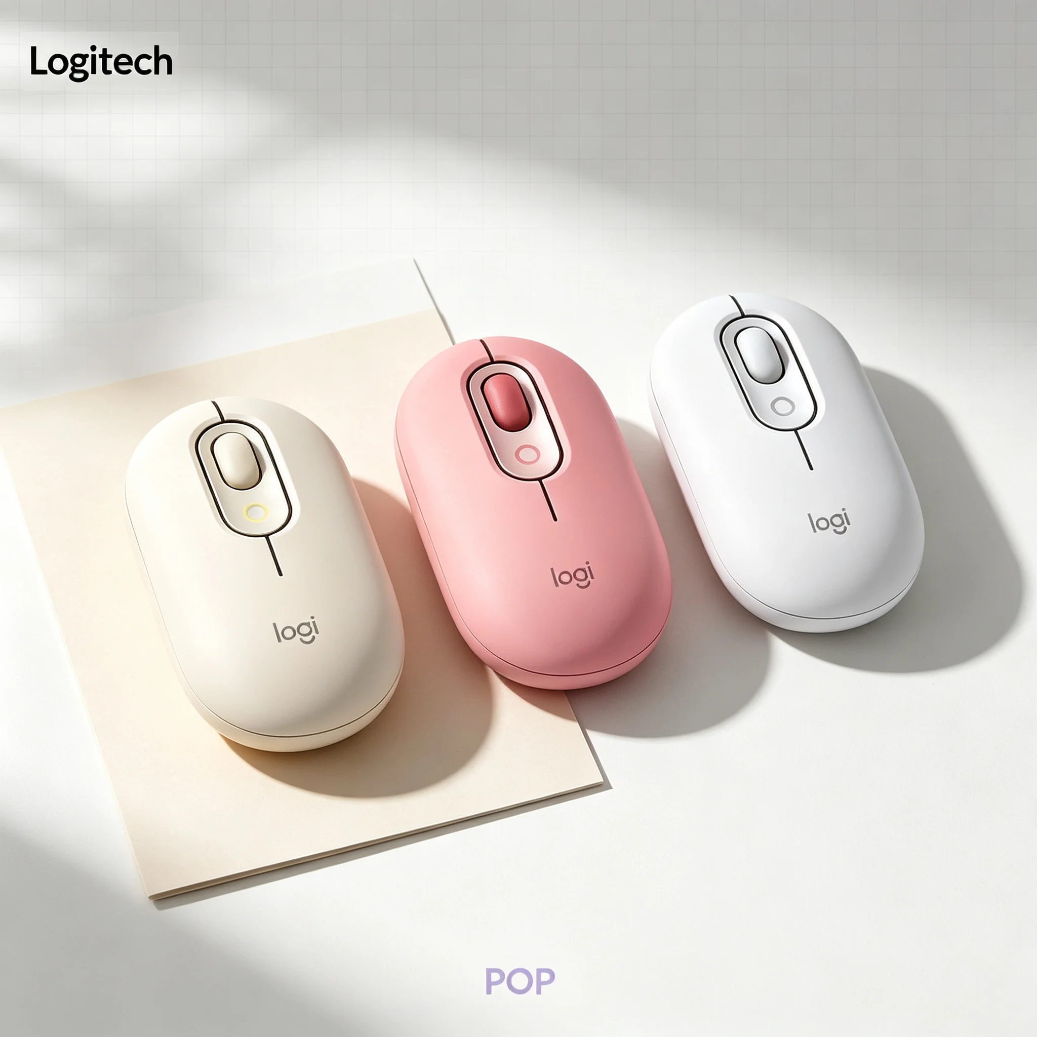 Logitech POP Mouse Bluetooth Silent Mouse Compact Portable Mice for Business Trip