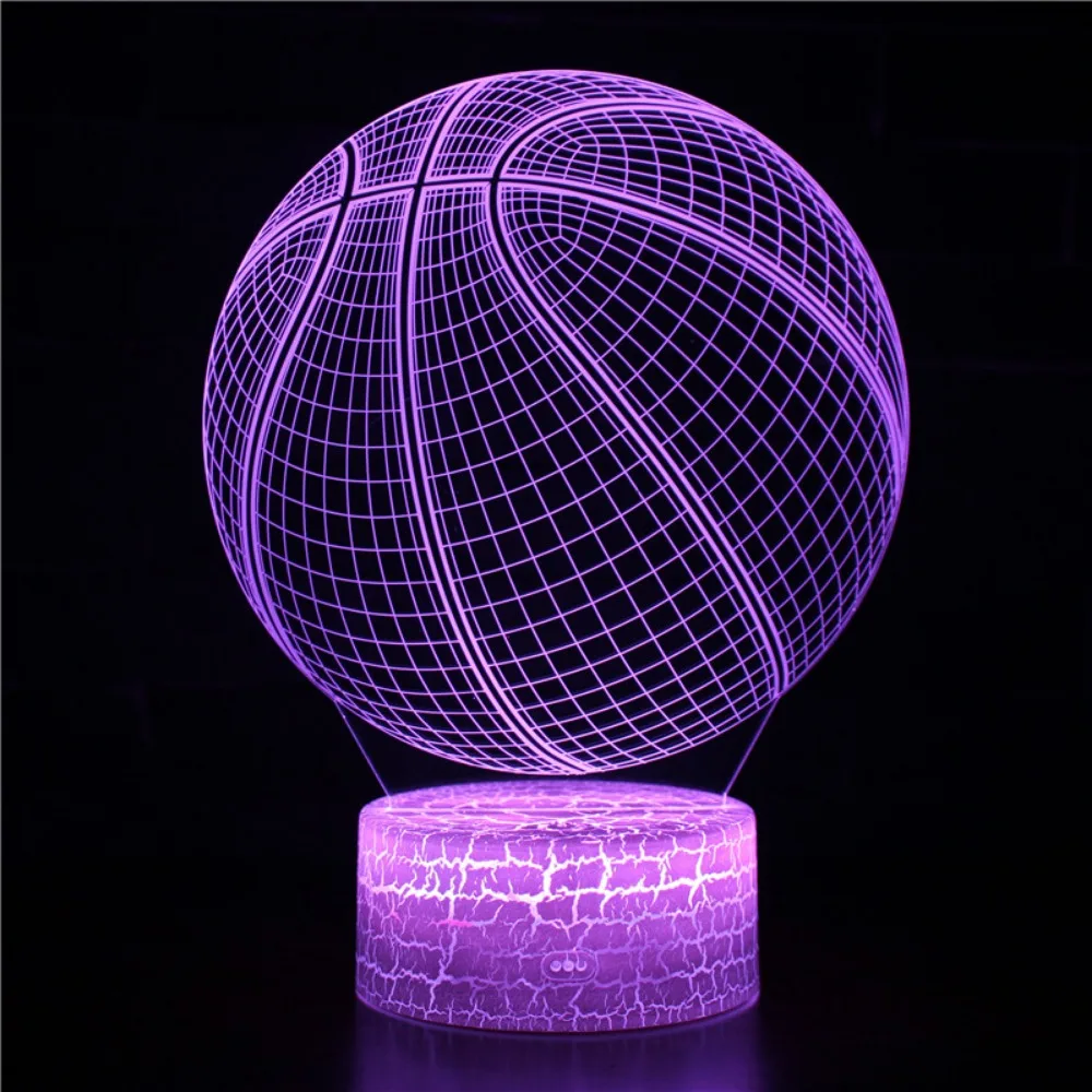 Nighdn Acrylic Basketball 3D Lamp LED Night Light for Kids 7 Colors Changing Baby Room Decor Birthday Gift for Boys