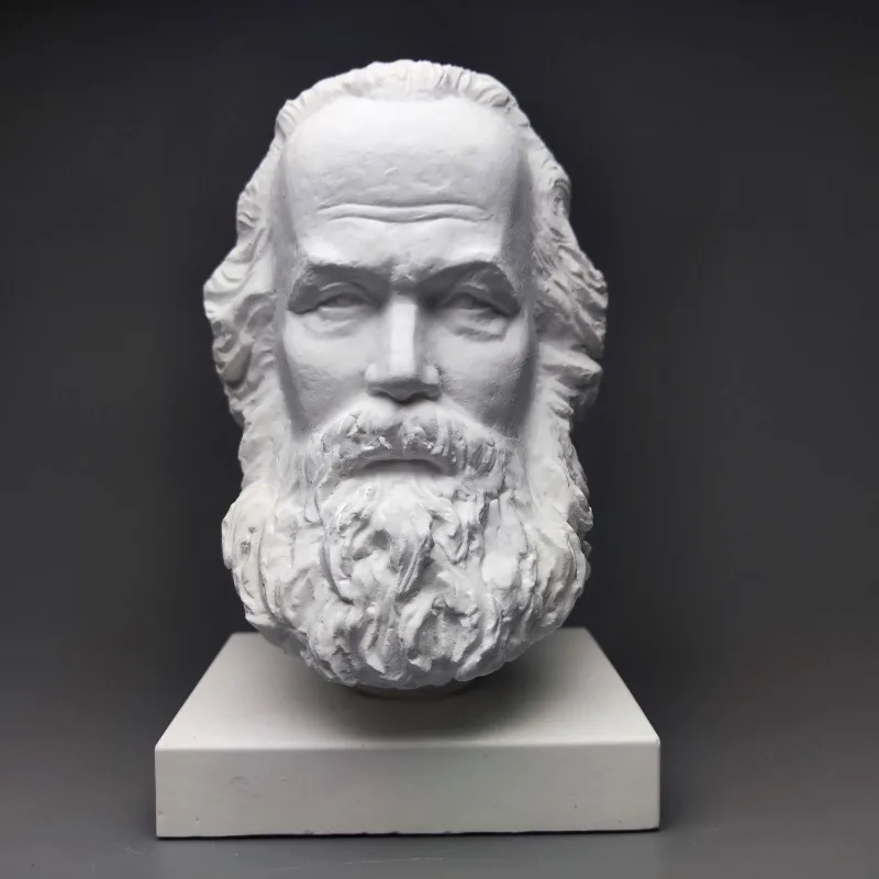 Simple Marx Plaster Head White Relief Figure Sculpture Ornament Art Sketch Figure Figurine Modern Interior Aesthetic Decoration