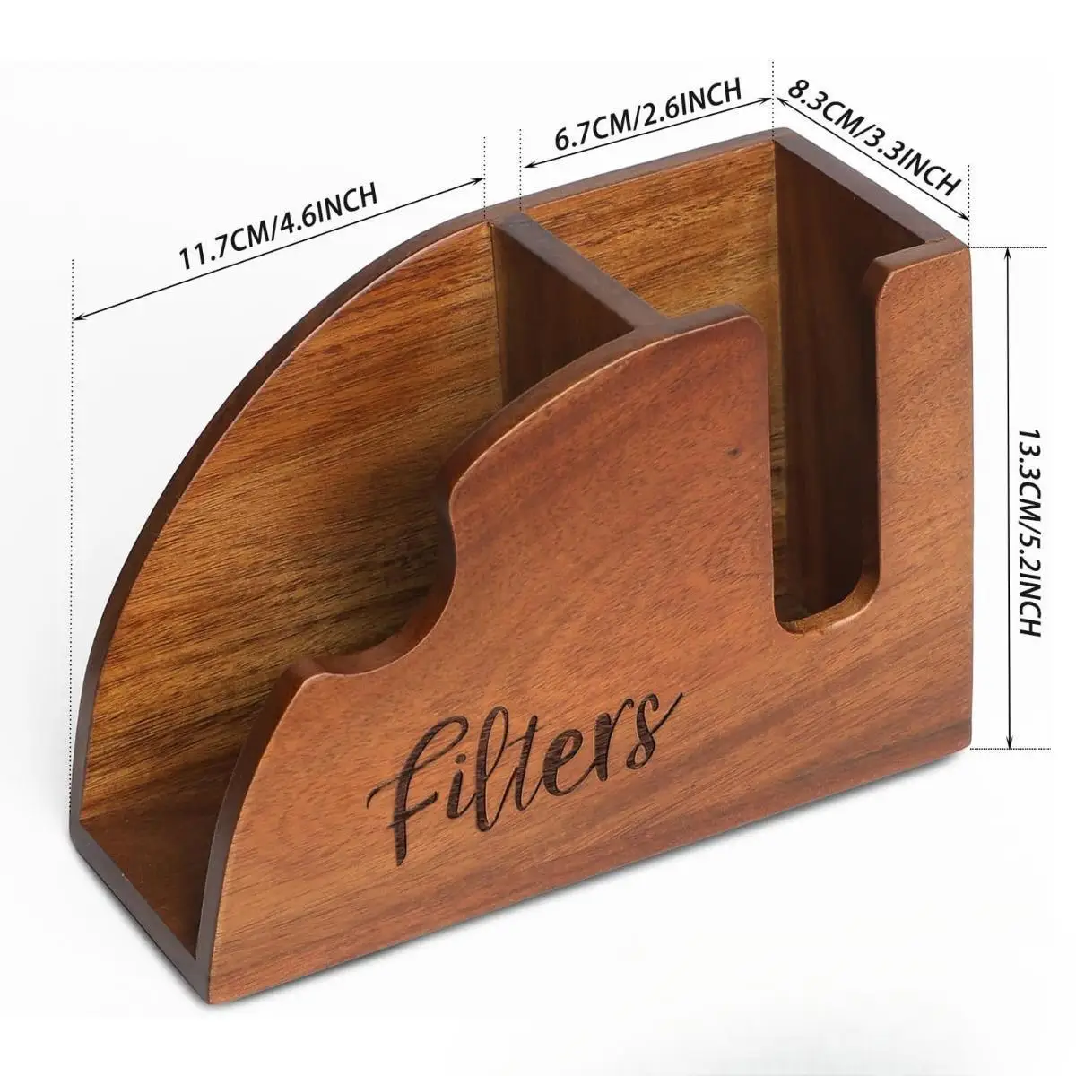 木製コーヒーフィルターホルダー、卓上カウンター用スタンドボックス、kカップフィルター