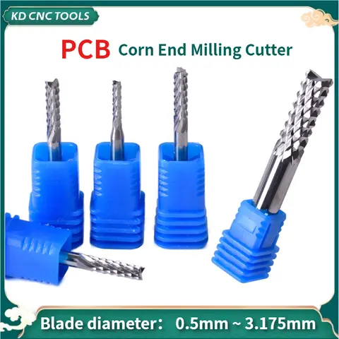 Karbür Mısır Uçlu Freze Kesici Tungsten Dişli Gravür CNC Makinesi Ucu 3.175 4 6 8 10 12mm PCB Bakalit Levha Ahşap Plastik için