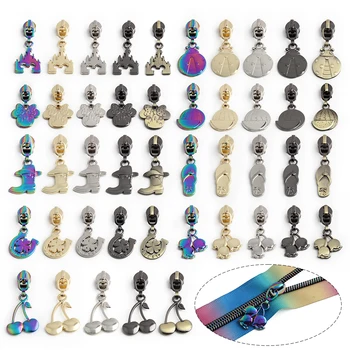 10Pcs 5# Zipper Sliders For Nylon Zipper Bag Pocket Zipper Pulls Metal Zips Head Zip Repair Kits DIY Garment Sewing Accessories