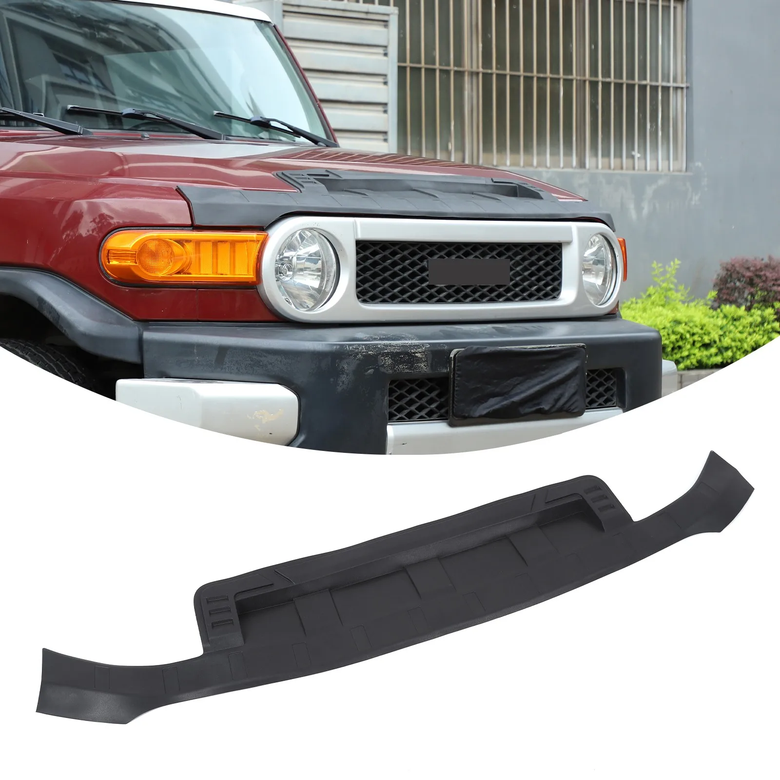 1PCS TPE Car Hood Front Sand Stone Protection Trim Kit For Toyota FJ Cruiser 2007-2021 Gravel Baffle Shield Cover Accessories