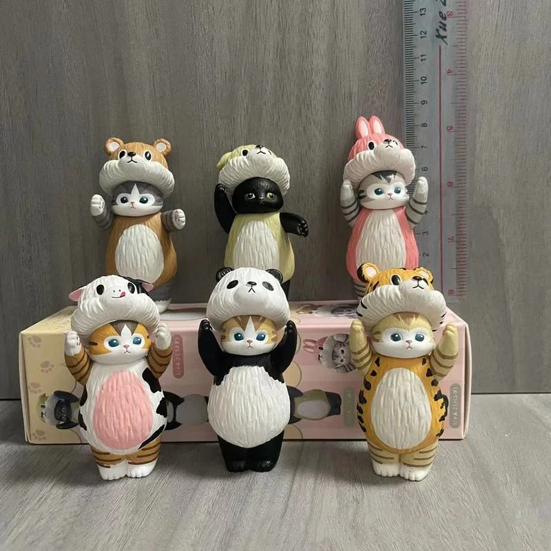 Costume Animal Cos requin chat Mofusand, poupée mignonne, décoration de bureau, modèle d'ornement de voiture, jouets tendance, cadeaux Surprise à collectionner