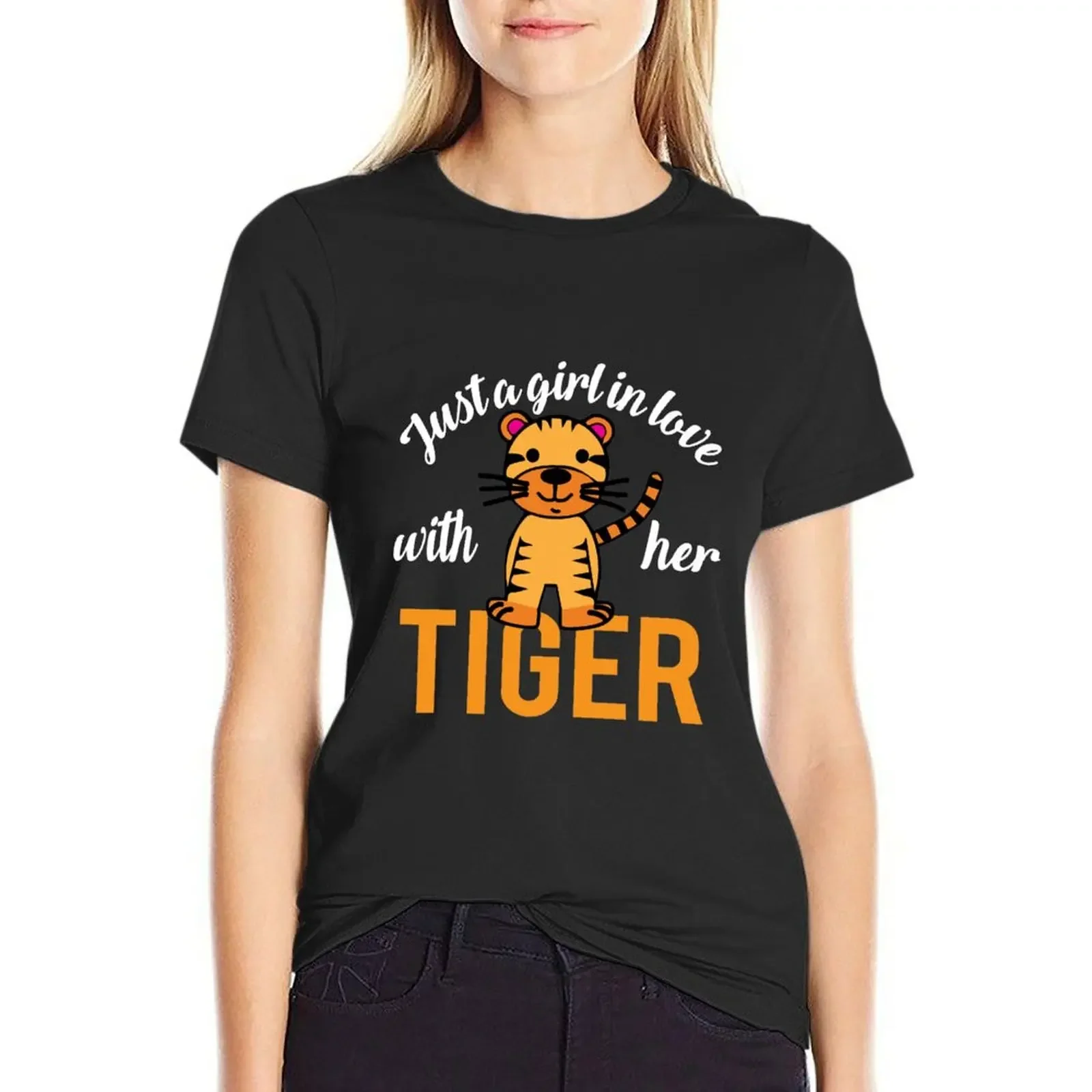 

Girl Tiger Love Girl Love Tiger T-Shirt cute clothes tops korean Women's clothes