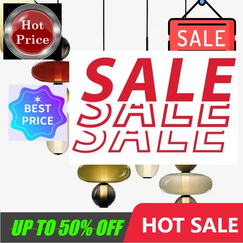 

Italian Designer Color Glass Pendant Lamp Living Room Sofa Side Falling Floor Lamp High-end Desk LampS