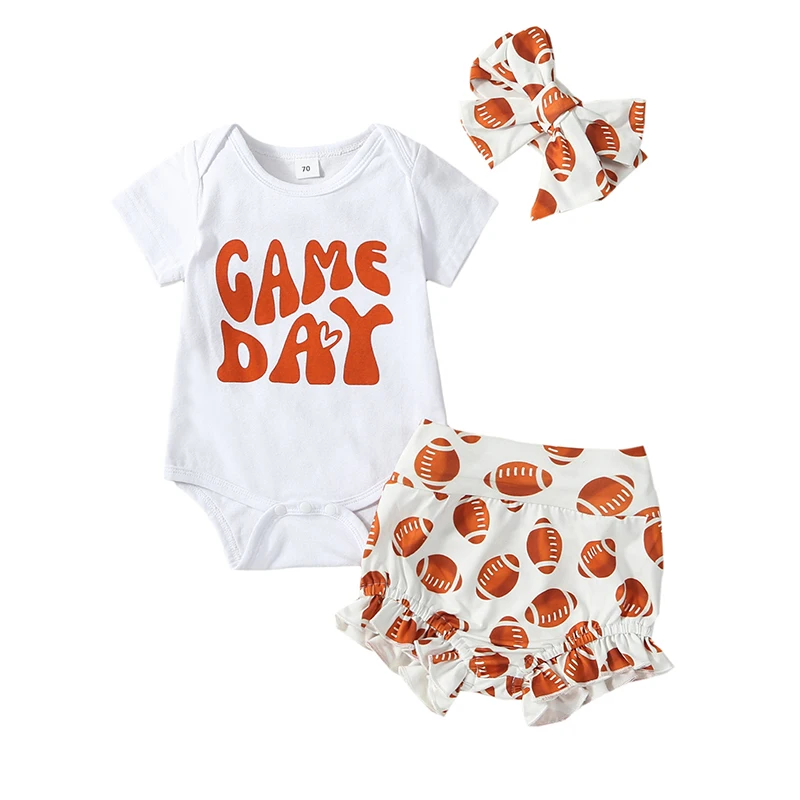 

Newborn Baby Girl 3Pcs Shorts Outfits Short Sleeves Letter Shirt Tops Floral Shorts Headband Summer Clothes