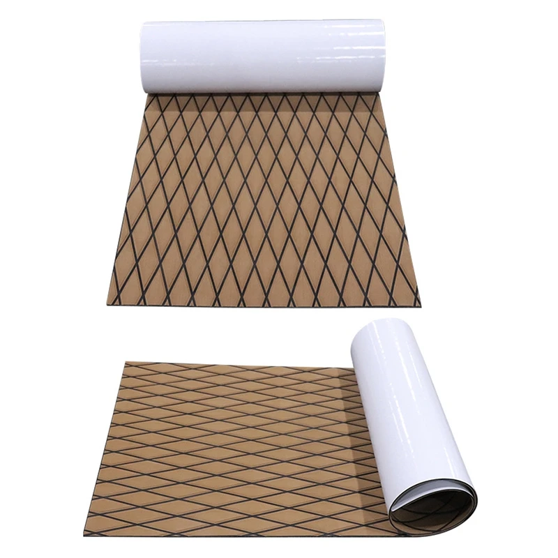 EVA Foam Faux Teak Boat Decking Sheet Non-Skid Self-Adhesive Sea Deck Marine Yacht RV Boat Brown