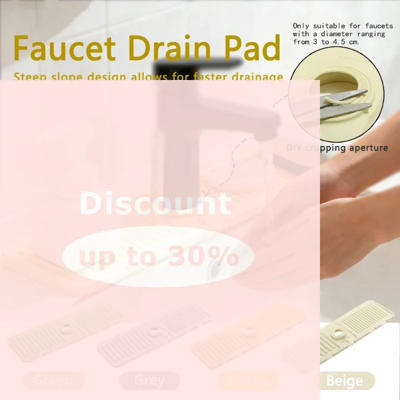 [Faucet Sink Splash Guard Mat Quick Drying Non Slip 1/2Pcs Absorbent Drain Mat for Home Bathroom Use]
