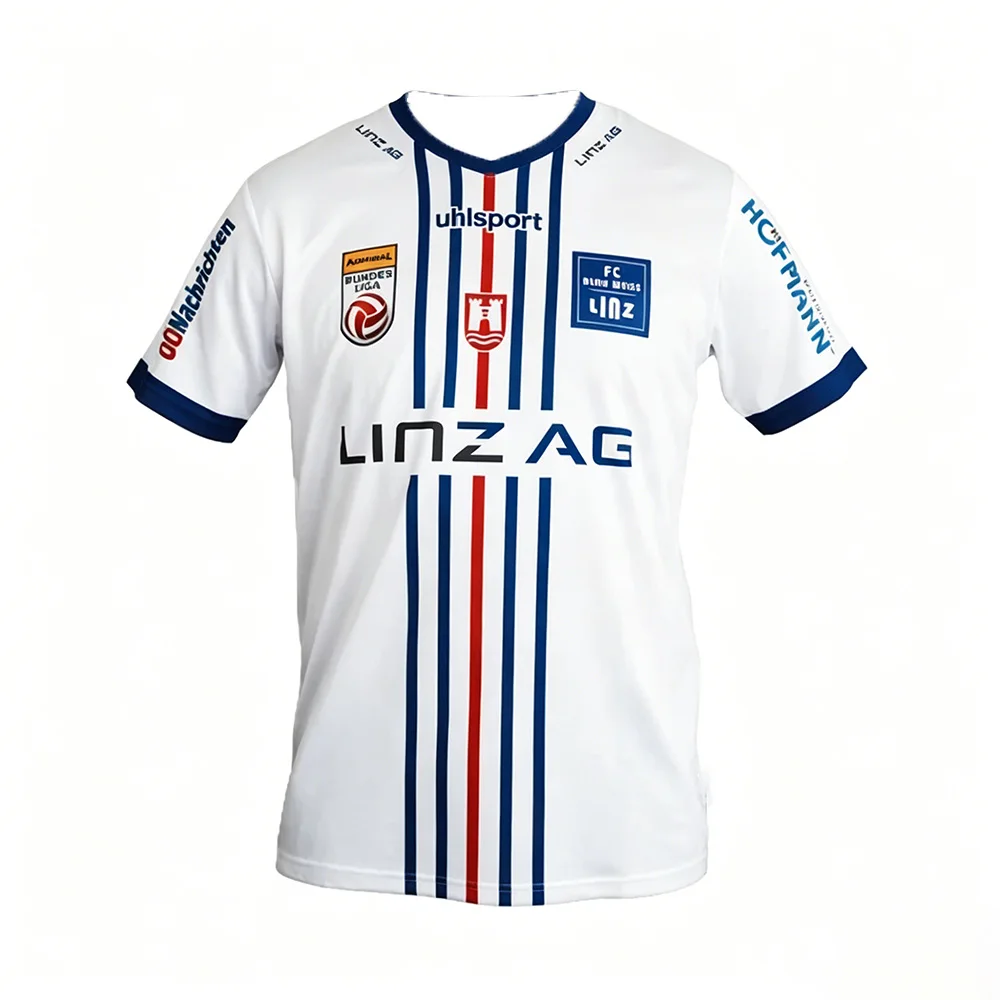 Camiseta Deportiva Transpirable de Secado Rápido, Edición para Fanáticos de la Liga Austriaca, Uniforme del Equipo Linz Blau-Weiß 2026, Manga Corta
