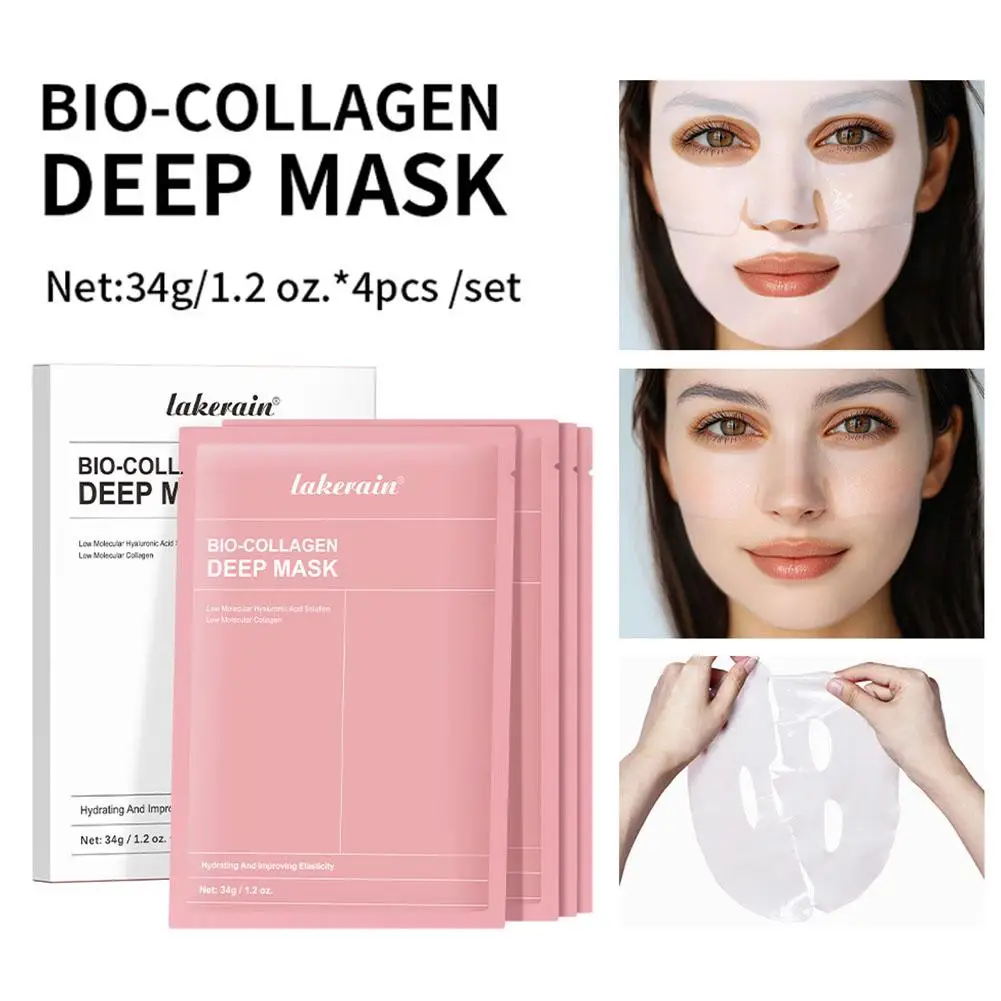 Bio-Collagen Real Deep Mask Supplement Collagen Hydrating Improvement Elasticity Minimizing Pore Overnight Mask Firming Hyd I9S7