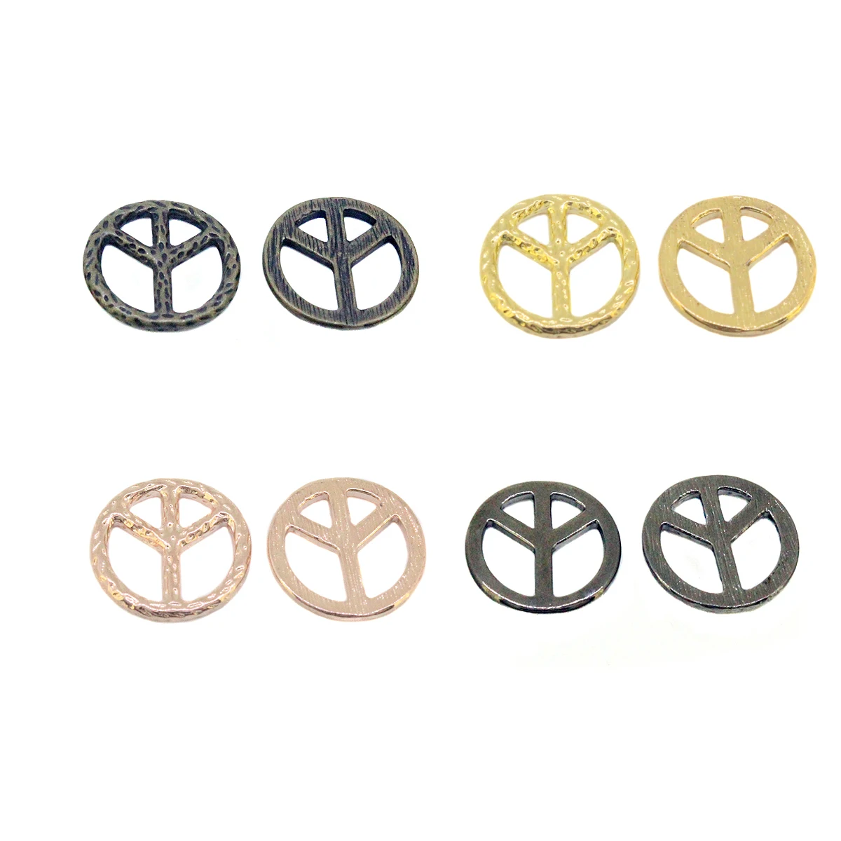 

5pcs Slippy Rough Surface Alloy Peace Symbol Shape Charms Beads Connector Jewelry Accessories Findings For Makings DIY 23x23mm