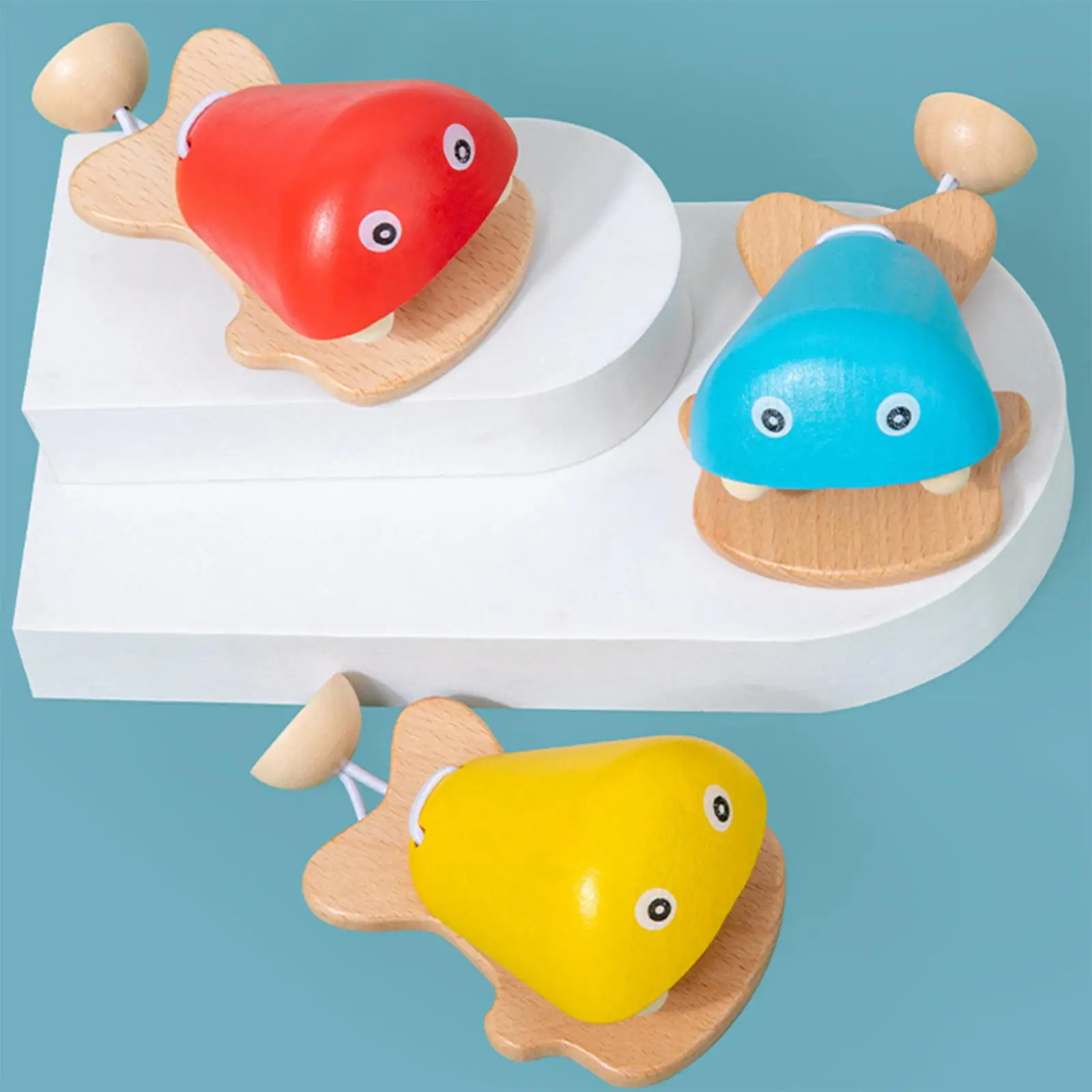 Small Wood Castanet Toy Finger Castanets for Percussion Toy Boys Girls