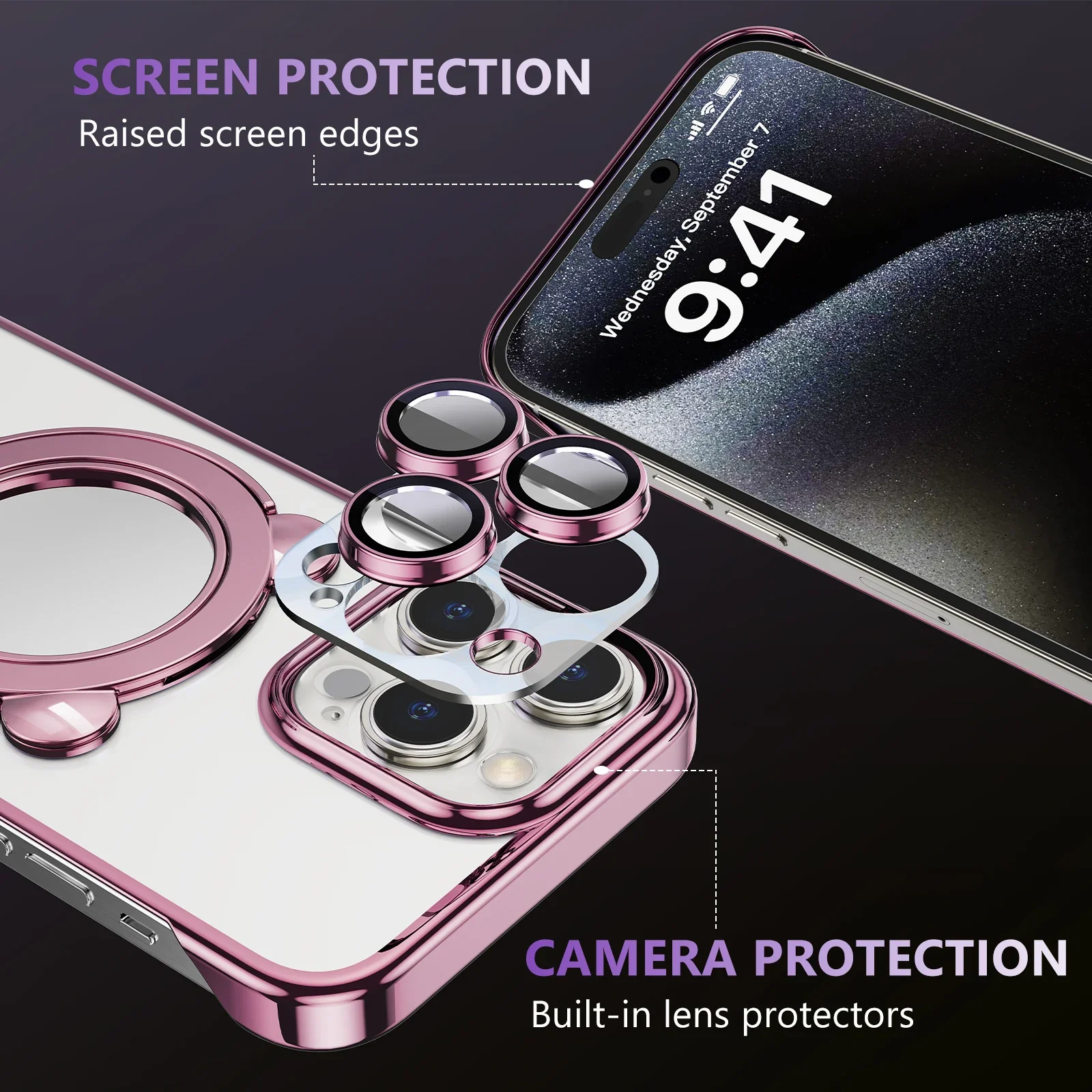Eary Frameless Phone Case for iPhone 15 Pro Max Compatible MagSafe Protective Luxury Shockproof Bumper iPhone 14/13Plus Shell