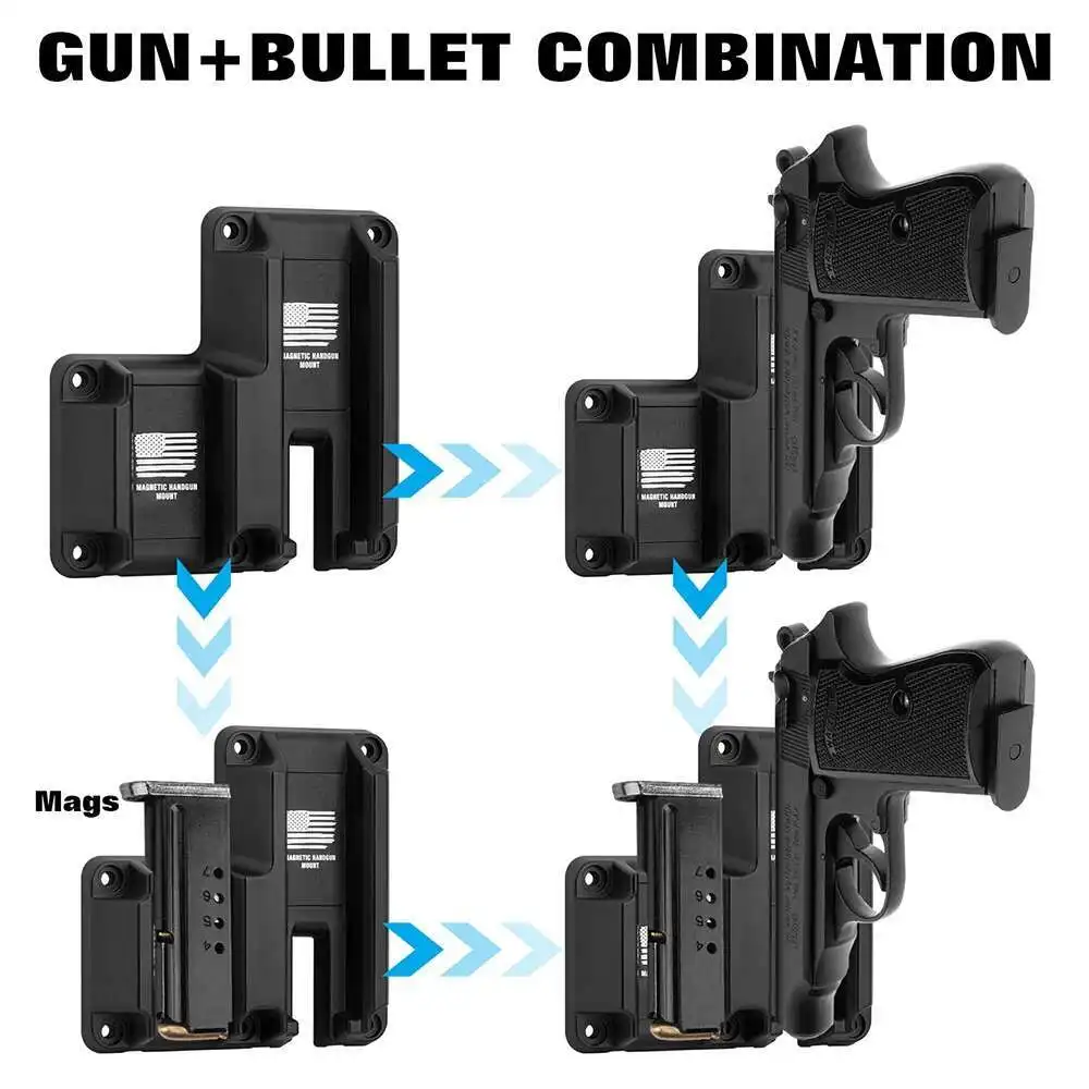 Picture 5: Magnet Gun Mount Holster For Glock 17/19/26 Taurus Car Concealed Universal Pistol Magnetic Holster Airsoft Accessories