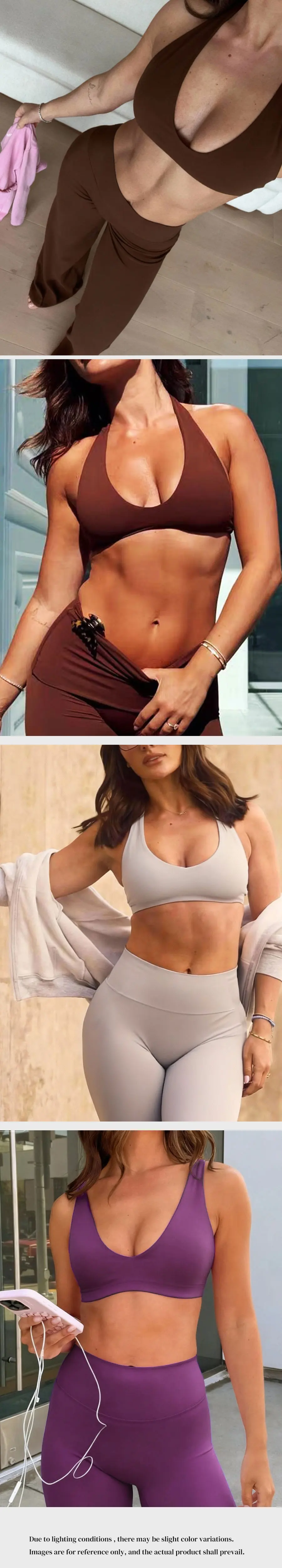 Soft Motion Halter-Top Damen Sport-BH Gym-Top Neckholder-Unterwäsche Fitnesskleidung Damen Gym-Bekleidung – Detail 4