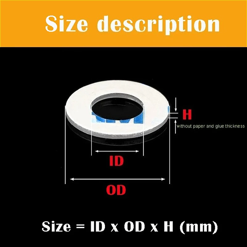 M2 M2.5 M3 M4 M5 M6 M7 M8 M8.5 M10 M12 M13 M20 Hard Plastic PVC Transparent Washer Single-sided Adhesive Round Flat Pads Spacer