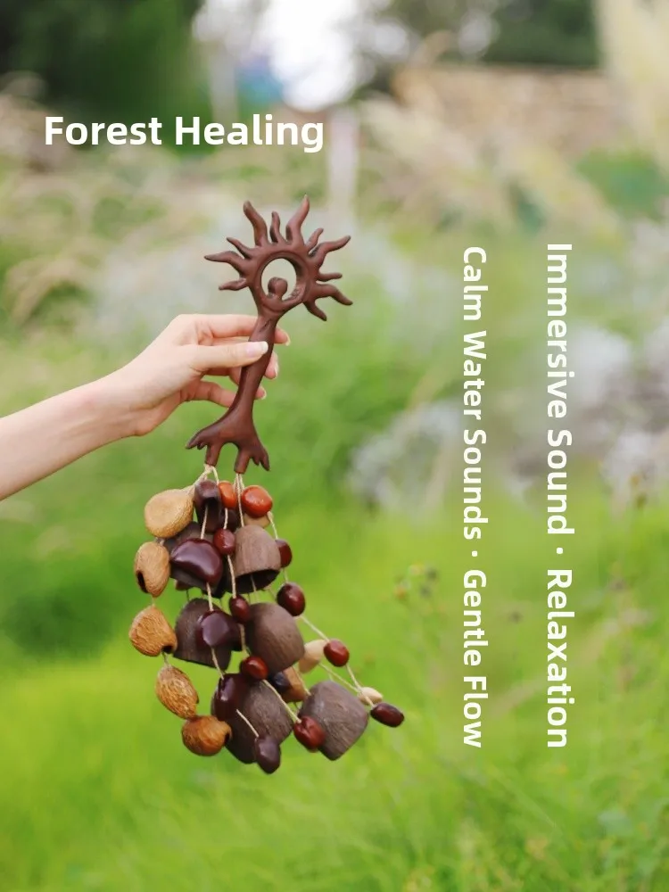 Minozawa Handmade Shaking Bell  Musical Instrument Healing Gift Maple Wood Material Sun Goddess Fruit  Design