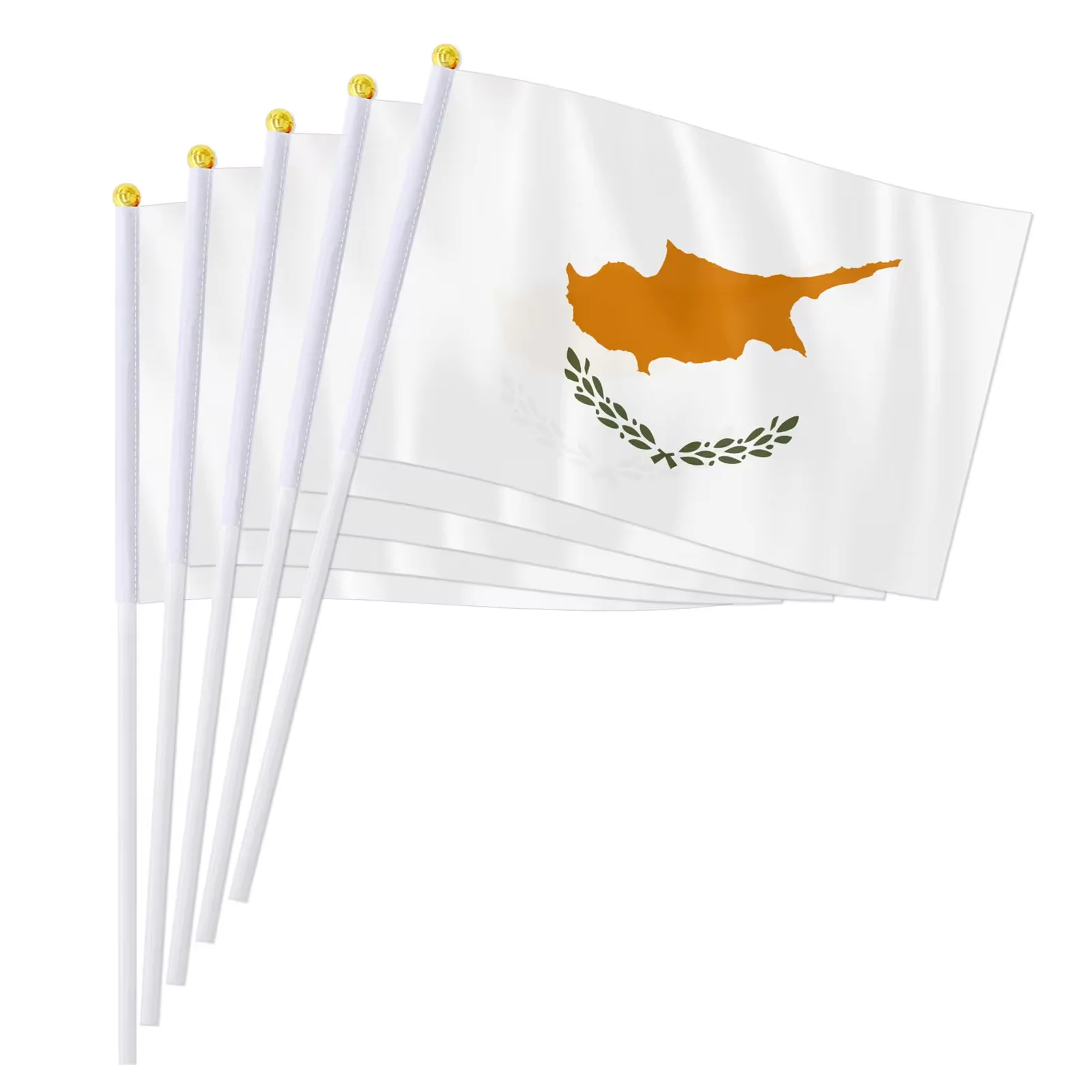 14*21cm Cyprus Hand Flag, Cyprus Cypriot National Flag World Countries Desk Decor Gifts Small Hand Held Waving Flag