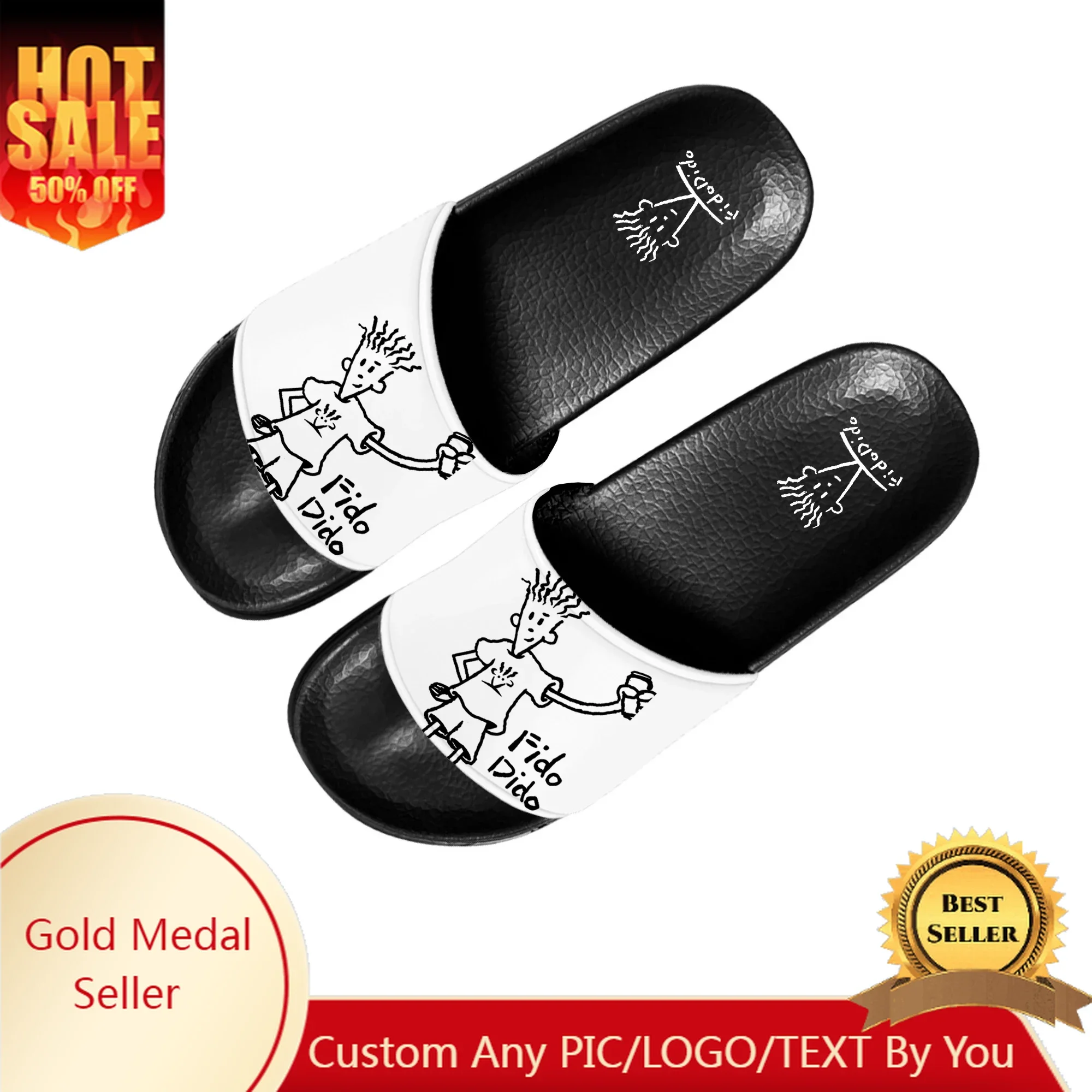 

Fido Dido Slippers Home Water Shoes Men Women Teenagers Bathroom Beach Pool Sandals Custom Made Summer Slipper