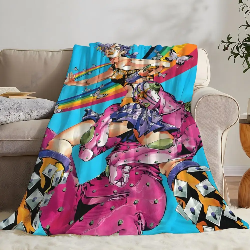 JJJ-JJoJo's مغامرة غريبة رمي لينة المرجان الصوف بطانية 310gsm رقيق دافئ رمي ل أريكة سرير الأريكة ديكور غرفة نوم