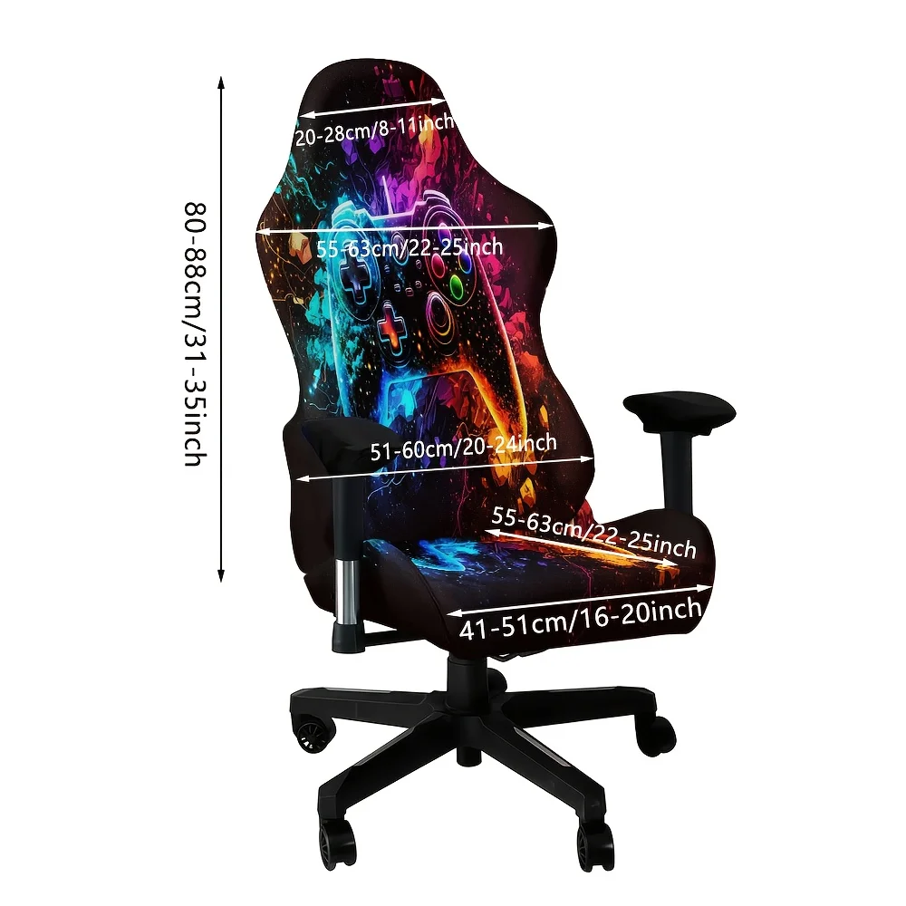 Ein Satz Gaming-Stuhlbezüge mit fluoreszierenden Mustern, die leuchten, geeignet für die Dekoration von Büro, Schlafzimmer und Gaming-Stühlen, Geschenk