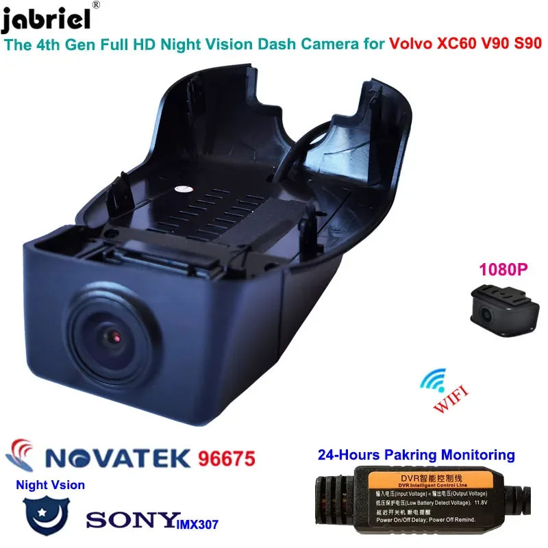 

Full HD 1080P Wifi Night Vision 24H Car Dvr Dash Camera recorder rear camera for Volvo XC60 S90 V90 2017 2018 2019 2020 2021