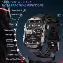 Keshuyou Bluetooth Sports Smart Watch with 2.01 inch HD Screen LED Flashlight