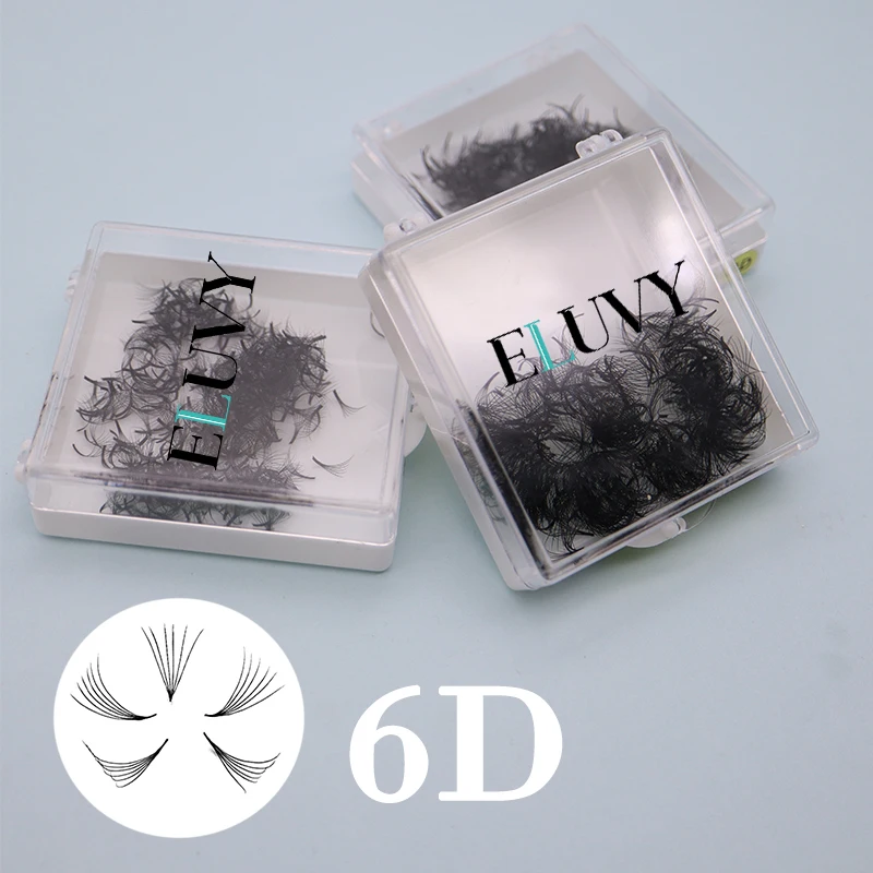 ELUVY 500 Fans Premade Medium Stem Dunne Russische Volume Wimper Losse Fan Wimpers Extensions make-up 2D-6D 8-15mm Puntige Basis
