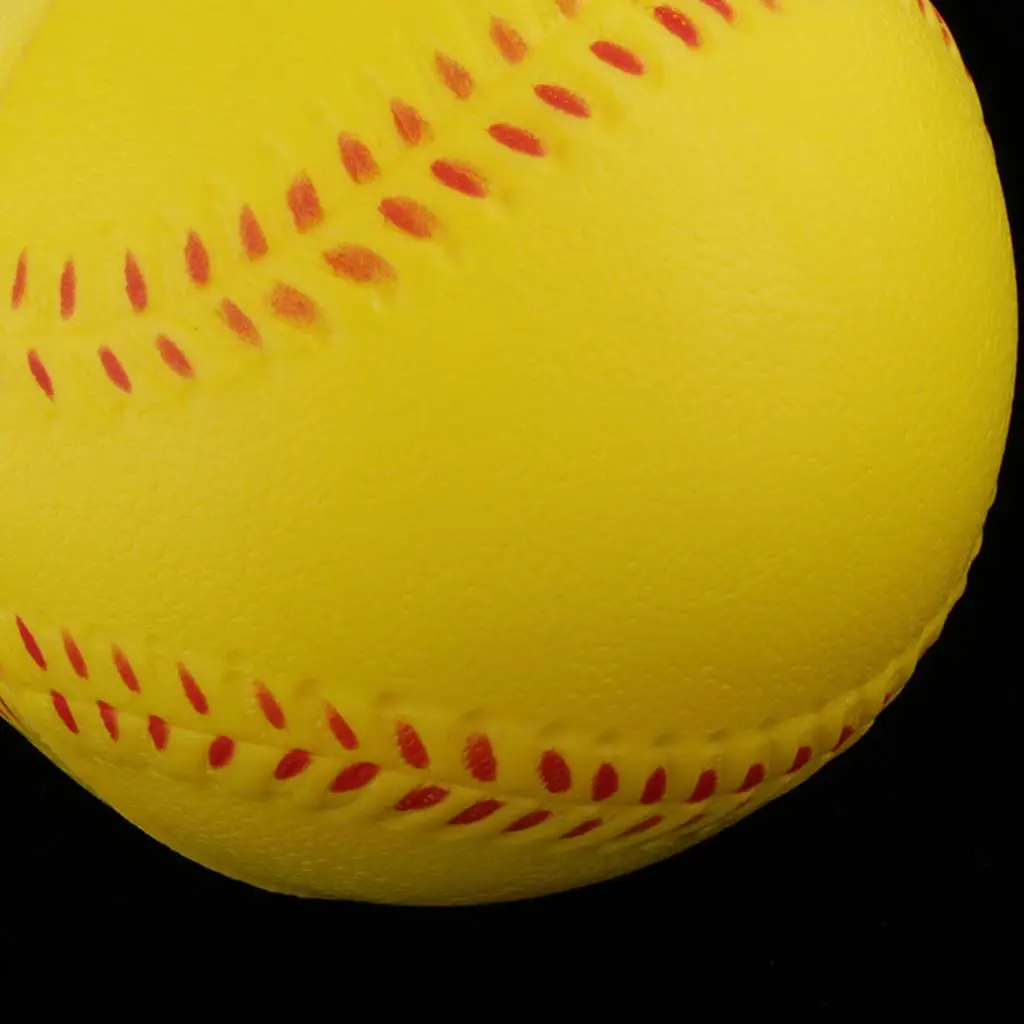 Yellow Practice Soft Softball / Training Baseball Ball - PU Foam, for Adults Training or Kids Playing