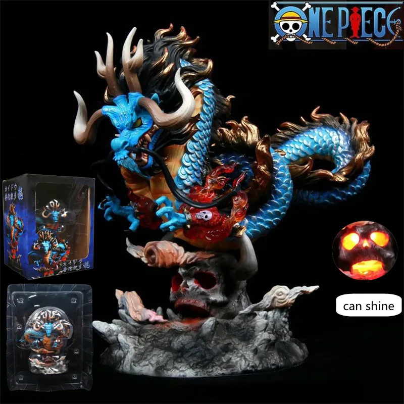 

23CM One Piece Anime Action Figure Kaido Can Shine Combat Version Animalization Figurine Collection Model Doll Gift High Quality