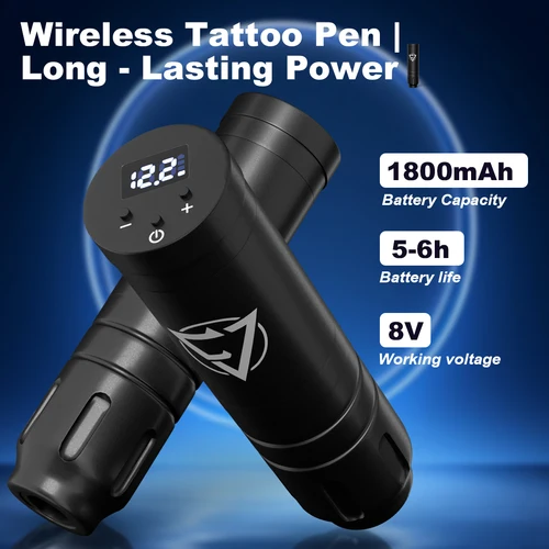 Máquina de tatuaje inalámbrica, batería de 1500mah, batería de 6 horas de duración, pluma de tatuaje, máquina de tatuaje, máquinas de maquillaje permanente, suministros de tatuaje