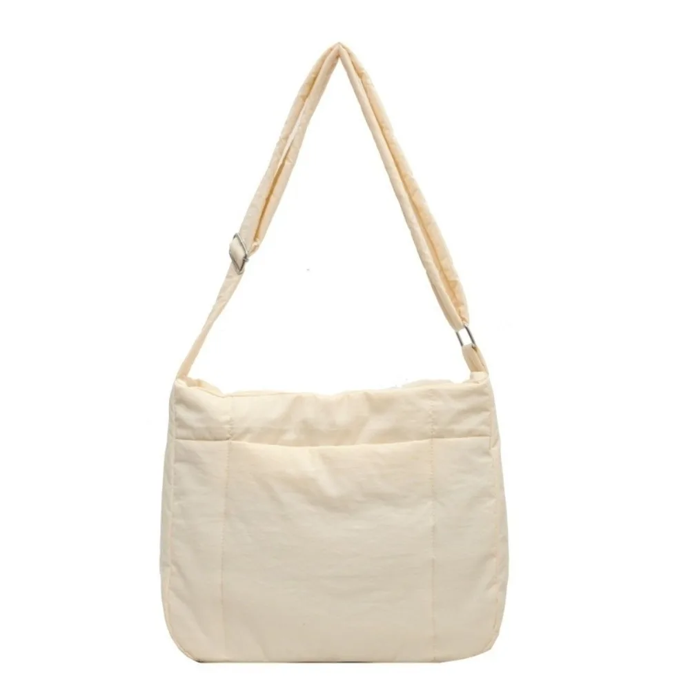 

Quilted Down Cotton Shoulder Bag Large Capacity Solid Color Cotton-padded Crossbody Bag Korean Style Lightweight Puffy Bag Lady